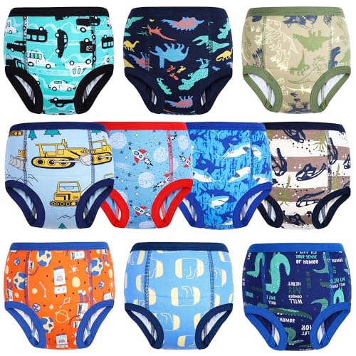 MooMoo Baby Training Underwear 10 Packs Absorbent Toddler Potty Training Pants for Girls and Boys Cotton 2T