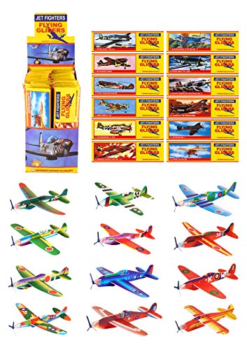 HENBRANDT Pack Of 12 Classic World War II Flying Plane Gliders- Polystyrene Pinata Toy Loot/Party Bag Fillers Wedding