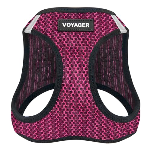 Voyager Step-in Air Dog Harness - All Weather Mesh Step in Vest Harness for Small and Medium Dogs and Cats by Best Pet Supplies - Harness (Fuchsia 2-Tone), XS (Chest: 13-14.5')