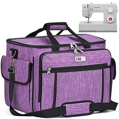 CAB55 Sewing Machine Case, Sewing Machine Carrying Bag with Removable Padding Pad, Tote Bag for Sewing Machine and Extra Sewing Accessories, Purple(17'x13'x14')