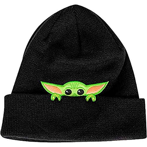 Concept One Star Wars The Mandalorian The Child Peek-A-Boo Beanie, Black, One Size