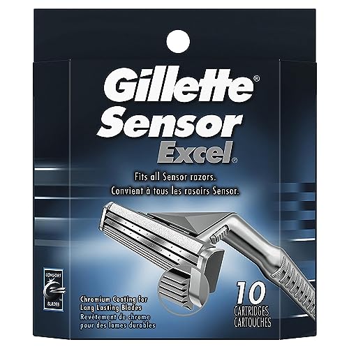 Gillette Sensor Excel Men's Razor Blade Refills, 10 Count