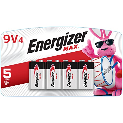 Energizer MAX 9V Batteries (4 Pack), 9 Volt Alkaline Batteries - Packaging May Vary