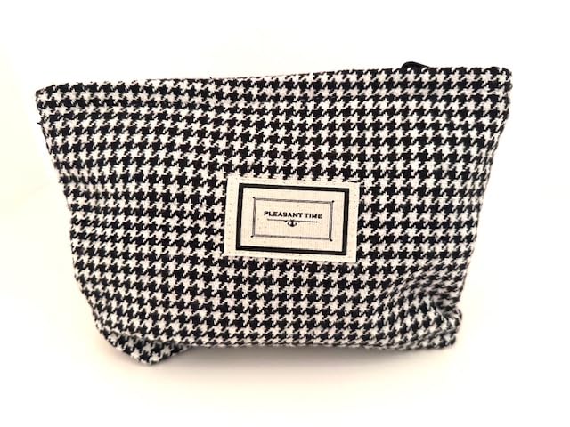 Houndstooth Print Makeup Bag, Storage, Travel, Beauty Bag, Makeup Bag, Cosmetic Bag