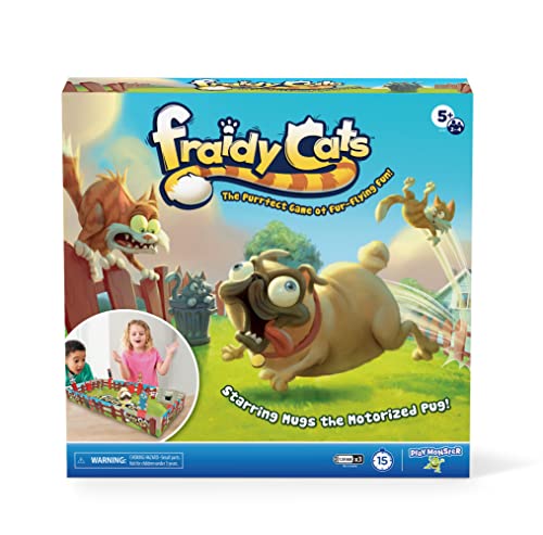 Fraidy Cats - Interactive Kids Board Game - Cat Movers Go Flying with Motorized Dog - Play with 2 to 4 Players - for Kids Ages 5 and Up