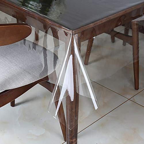 Walrus Clear Vinyl Tablecloth Protector Waterproof/Oil-Proof Plastic Rectangle Transparent Sheet Table Cover 54X84 Inch