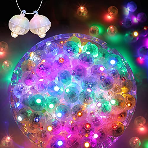 ZGWJ 100pcs Balloon Lights, Long Standby Time Mini Ball Light, Round LED Multicolor Flash Ball Lamp for Paper Lantern Balloon Party Wedding, Birthday and Festival Christmas Decorative Lights