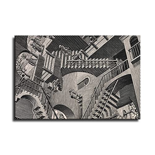 CZOUU The Weird Building Maurits Cornelis Escher Poster Decorative Painting Canvas Wall Art Living Room Posters Bedroom Painting 16x24inch(40x60cm)