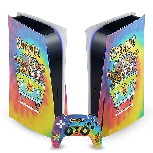 Head Case Designs Officially Licensed Scooby-Doo Tie Dye Graphics Vinyl Faceplate Sticker Gaming Skin Decal Cover Compatible with Sony Playstation 5 PS5 Disc Edition Console & DualSense Controller