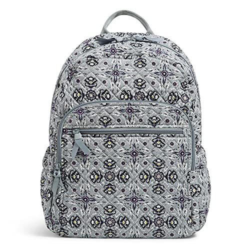 Vera Bradley Women's Cotton Campus Backpack, Plaza Tile - Recycled Cotton, One Size