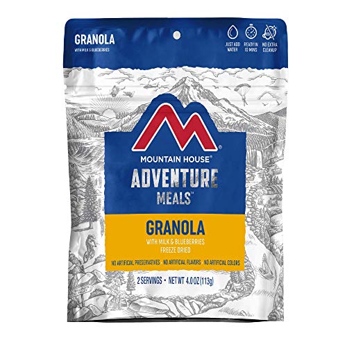 Mountain House Granola with Milk & Blueberries | Freeze Dried Backpacking & Camping Food | 2 Servings