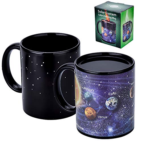 Antner Magic Heat Changing Coffee Mug Solar System Ceramic Heat Sensitive Color Changing Cup,12 oz