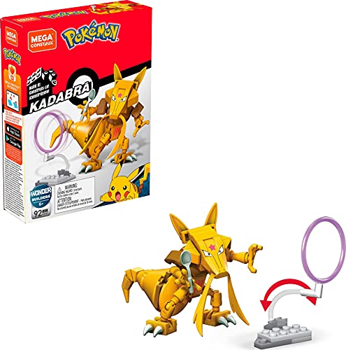 Mega Construx Pokemon Power Pack Kadabra Construction Set with Character Figures, Building Toys for Kids (92 Pieces)