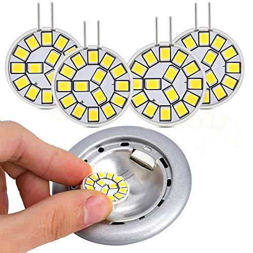 Kohree G4 LED Bulb 12V 4000K AC/DC Bi-Pin Base Ceiling Recessed Puck Light Bulb LED Replacement Halogen Bulb 20W Equivalent for RV Camper Trailer 5th Wheel and Marine Boat (2 Watt, Natural White)
