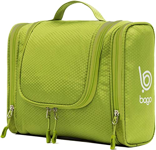 bago Travel Toiletry Bag for Women and Men - Large Waterproof Hanging Large Toiletry Bag for Bathroom and Travel Bag for Toiletries Organizer -Travel Makeup Bag (Green)