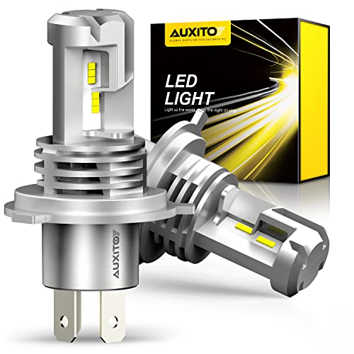 AUXITO H4 LED Bulbs, 15000LM Per Set 400% Brighter 9003 HB2 Lights 6500K Cool White for Halogen Replacement, Plug and Play, Pack of 2