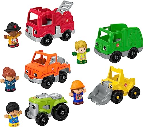 Fisher-Price Little People Toddler Playset Activity Vehicles Toy Set with 10 Toys for Preschool Pretend Play Ages 1+ Years