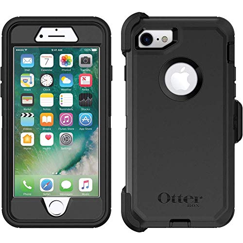 OtterBox DEFENDER SERIES Case for iPhone SE (2nd Gen - 2020) & iPhone 8/7 (NOT PLUS) - Retail Packaging - BLACK