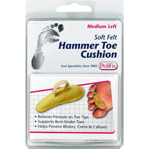 PediFix Hammer Toe Cushion, Large, Right, Yellow, 2 Count (Pack of 1)