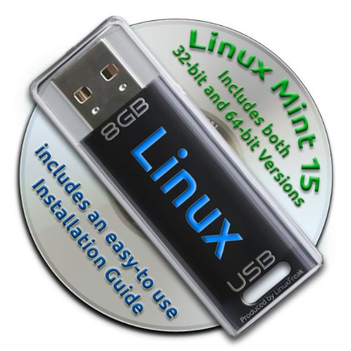 Linux Mint 15 on Bootable 8GB USB Flash Drive and DVD set - 32-bit and 64-bit.