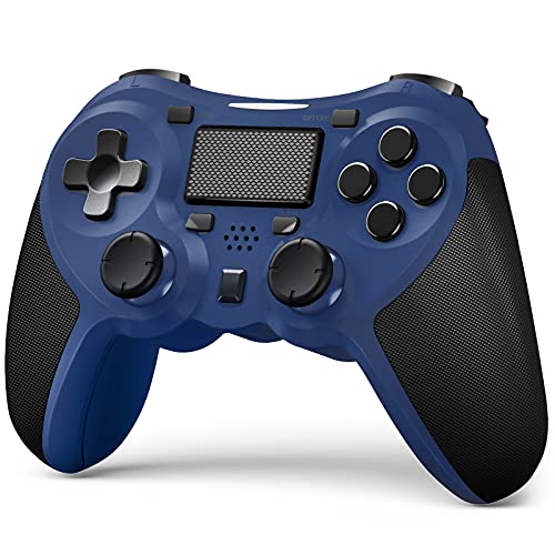 TERIOS Wireless Controllers Compatible with Play-station 4 Game Controllers for PS-4 Pro, PS-4 Slim-Built-in Speaker - Stereo Headset Jack Multitouch Pad - Rechargeable Lithium Battery (Blue)