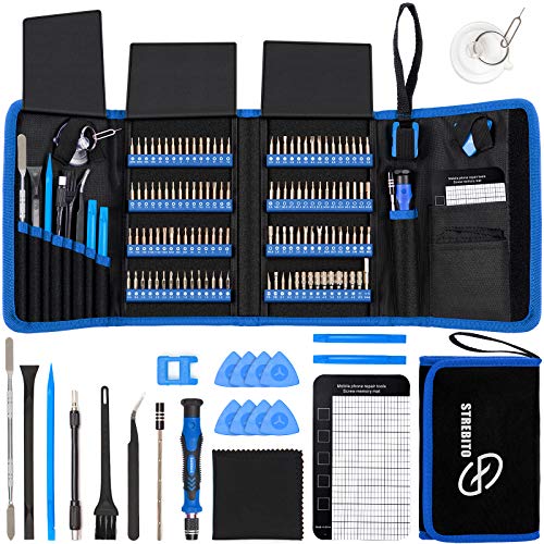 STREBITO Electronics Precision Screwdriver Sets 142-Piece with 120 Bits Magnetic Repair Tool Kit for iPhone, MacBook, Computer, Laptop, PC, Tablet, PS4, Xbox, Nintendo, Game Console