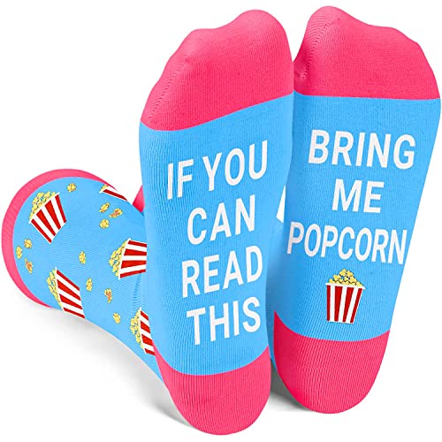 Zmart Popcorn Socks For Women, Movie Socks, Novelty Popcorn Gift Gifts For A Movie Buff, Bring Me Popcorn