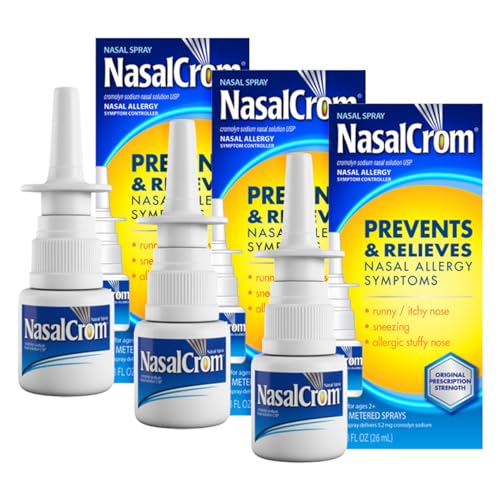 NasalCrom Nasal Spray Allergy Symptom Controller | 200 Sprays | .88 FL OZ (3 Pack)