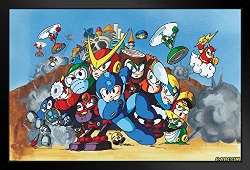 Poster Foundry Mega Man 2 Bosses Video Game Video Gamer Classic Retro Vintage 90s Gaming MegaMan Capcom Legacy Collection Megaman 11 Mega Man X Dr Wily Art Print Stand or Hang Wood Frame Display 9x13