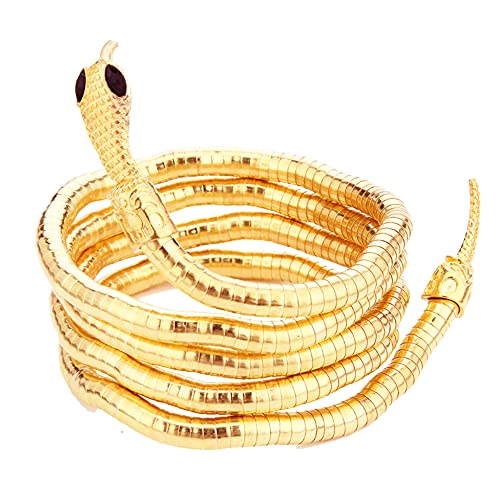 LAKIYOYO Bendable Snake Bracelet for Women Adjustable Punk Snake Choker - Flexible Multi-Purpose Medusa Necklace Hollween Jewelry（gold）