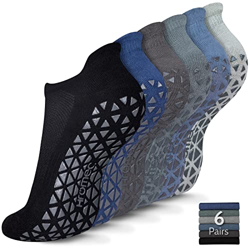 Non Slip Yoga Socks with Grips for Pilates, Ballet, Barre, Barefoot,Bikram,Hospital Anti Skid Socks for Women and Men