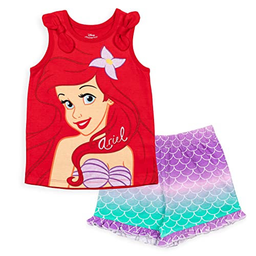 Disney Princess Ariel Little Girls Tank Top French Terry Shorts Set 6-6X