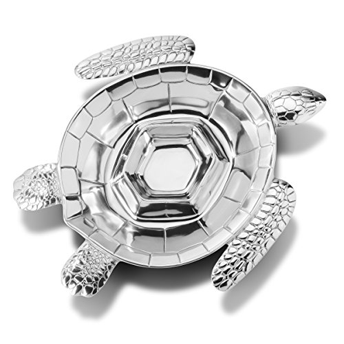 Wilton Armetale Sea Life Turtle Chip and Dip Divided Server,Silver