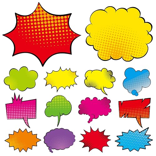 Super Hero Bulletin Board Cutouts 75 Pack Comic Superhero Classroom Party Decorations 25 Unique Designs Cardboard Cutouts for Kids School Wall Names Poster Decor