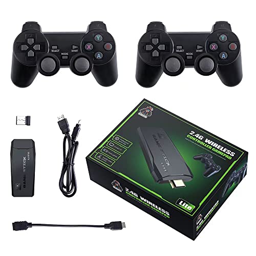 Cawevon Wireless Retro Gaming Console, 9 Classic Emulators, Plug and Play Video Game Stick Built-in 3500+ Classic Games, 4K HD HDMI Output for TV with Dual 2.4G Wireless Controllers (32G)