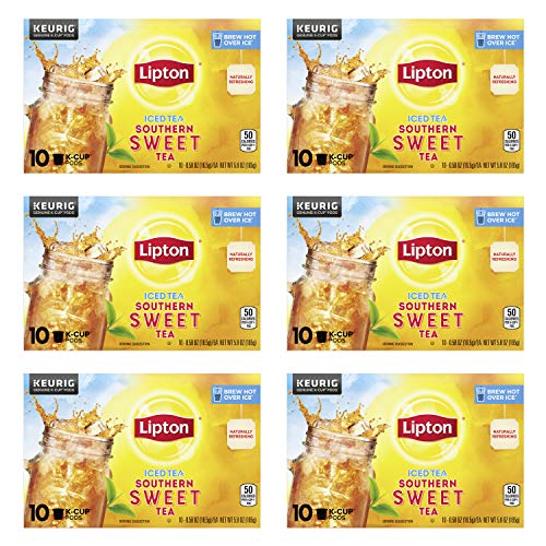 Lipton Southernn Sweet Iced Tea K-Cups, 10 Pods (Pack of 6)