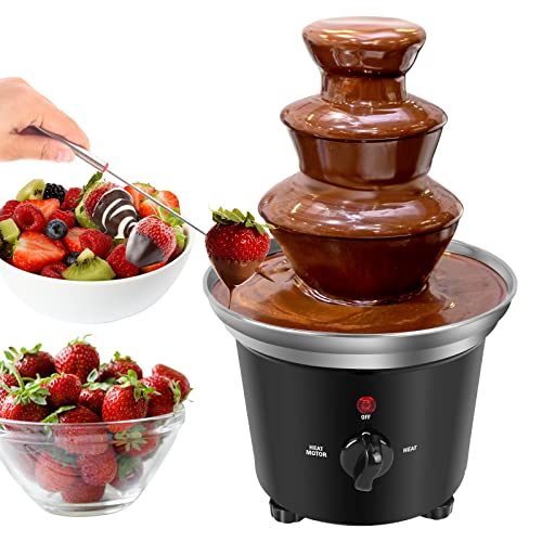 Chocolate Fondue Fountain,Plastic Chocolate Melt Dipping Machine Warmer.1.2 Pound,BPA Free 3 Tier Mini Melting Tower for Mother's Day Party,Christmas Party, Family Gathering,Wedding.