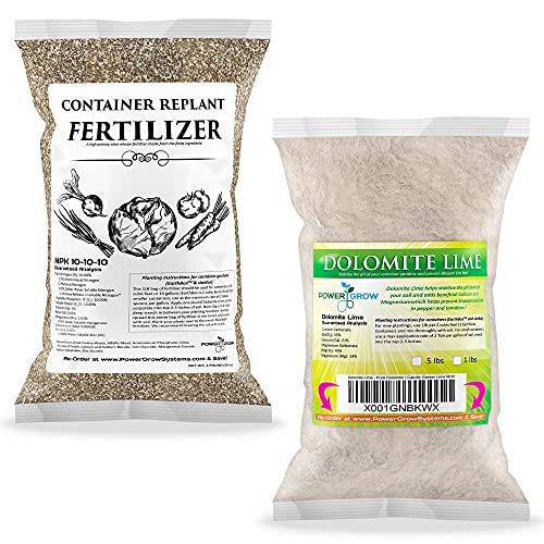 EarthBox Compatible & Container Garden Replanting Kit - Dolomite Lime + Fertilizer