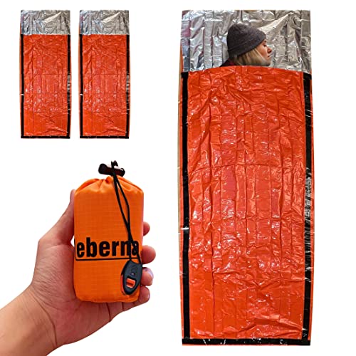 Emergency Survival Sleeping Bag | Portable Emergency Blanket Survival Gear Emergency Bivvy Sack Thermal Sleeping Bag Camping, 2 Pack