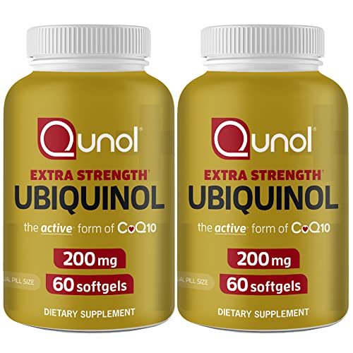 Qunol Ubiquinol CoQ10 200mg Softgels, Ubiquinol 200mg - Active Form of Coenzyme Q10, Antioxidant for Heart Health - 60 Count (Pack of 2)