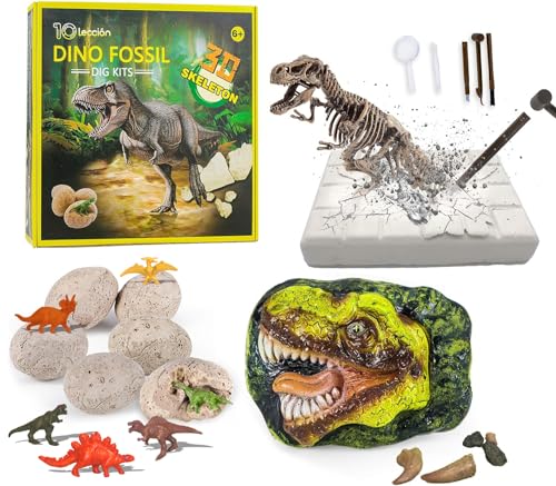Dinosaur Fossil Digging Kit for Kids, Dinosaur Eggs Excavation Dig Kit, Dinosaur Toys for Kids 5-7 8-12, Great Birthday for Boys and Girls