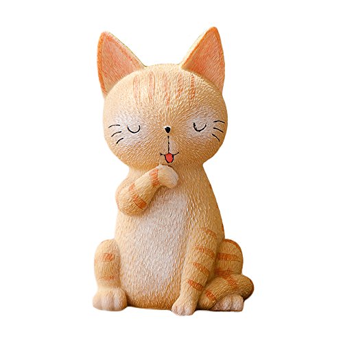 WAIT FLY Cute Standing Cat Resin Piggy Bank Coin Bank Money Bank Best Holiday Birthday Gifts Home Desk Decorations for Friends Kids