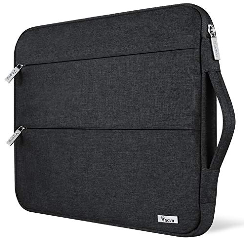 Voova 13 13.6 Inch Laptop Sleeve Case Compatible with MacBook Air/MacBook Pro 13 M2/M1,13.5 Surface Laptop 5/4, Surface Pro X / 9/8, iPad Pro 12.9, Waterproof Computer Bag Cover with Handle, Black