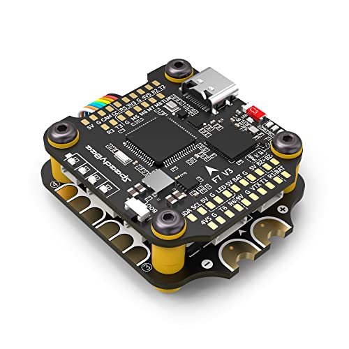 SpeedyBee V3 F7 Flight Controller Stack: 30x30 Drone FC Stack with 4in1 50A ESC BL32, Wireless Betaflight Configuration, Blackbox,Solder-Free Plugs,WiFi,Bluetooth for 3-6S 4' 5' FPV Drone Cinelifter