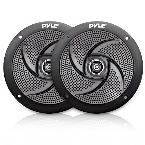 Pyle Marine Speakers - 5.25 Inch Low Profile Slim Style Waterproof Wakeboard Tower and Weather Resistant Outdoor Audio Stereo Sound System with 180 Watt Power - 1 Pair in White (PLMRS5B)