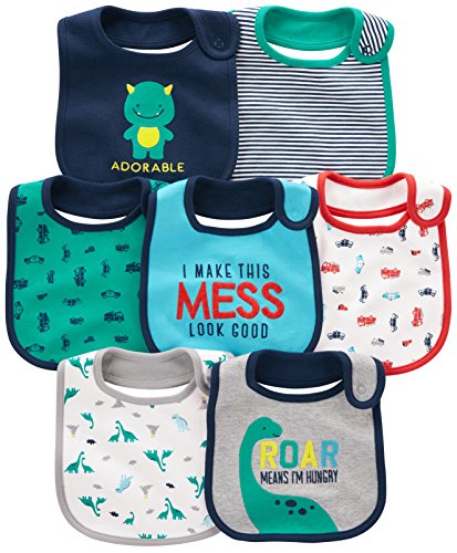 Simple Joys by Carter's Unisex Baby 7-Pack Teething Bibs, Blue, One Size