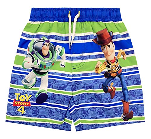 Disney Pixar Toy Story Woody Buzz Lightyear Little Boys Bathing Suit Green Blue 5-6