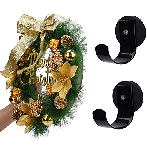 Fruvocado Magnetic Wreath Hanger for Front Doors, 2 Pack Wreath Holder for Steel Door Metal Wreath Hook for Wreath Decorations