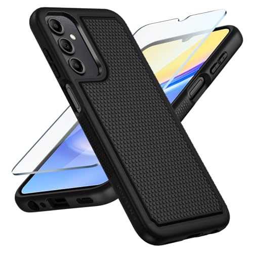 FNTCASE for Samsung Galaxy A15-5G Case: Dual Layer Protective Heavy Duty Cell Phone Cover Shockproof Rugged with Non Slip Textured Back - Military Protection Bumper Tough - 2024, 6.5inch