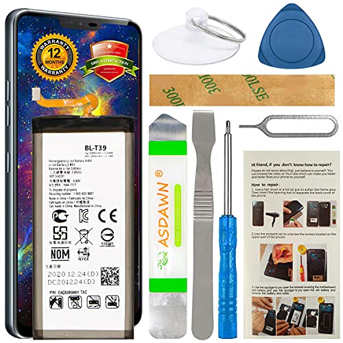 ASDAWN BL-T39 for LG G7 Battery Replacement, for LG G7 ThinQ Battery G710 LMG710VM Verizon LMQ610 Q7 Plus ThinQ G710EM G710N EAC63958401 with Repair Tools + Installation Instruction